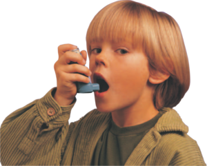 Child using inhaler